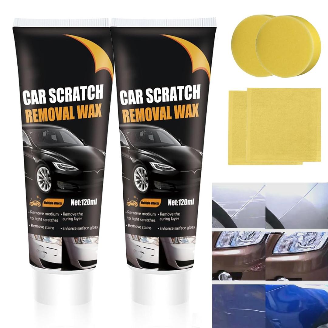 Upgraded Car Scratch Remover Polishing Wax,Cars Scratch Repair Paste with Wipe and Sponge,Car Paint Scratchs Repair Kit for Deep Scratches,Scratch Remover for Vehicles,Car Paint Polishing&Restore (002)