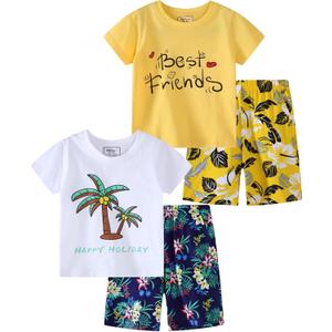 Boy Summer Clothes Toddler Outfits Kids Cotton Short Sets 2-7 Years | 2-Piece Short Sleeve Shirt Sets