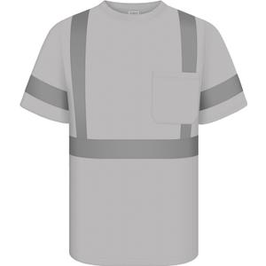 TCCFCCT High Visibility Shirt for Men Class 3 Construction Shirts with Pocket, Hi Vis Reflective Safety Work Shirts for Men Women, Short Sleeves, Durable & Breathable, DC-Light Gray 3XL