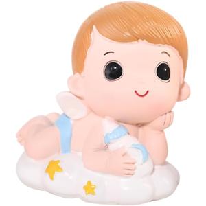 Totority Cake Decoration Crafts Resin Boy Baby Cake Decoration Crafts Resin Baby Boy Model Ornament Baby Birthday Cake Decoration Anniversary Celebration Cake Ornament (Assorted Color 1)