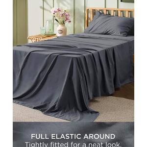 Bedsure  GentleSoft™ Ruched Bed Sheets 3 Pieces, Size King, Grey