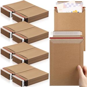 Fainne 200 Pack 6 x 8 Inch Rigid Mailers Self Adhesive Seal Photo Document Mailers 250gsm Keep Flat Kraft Photography Cardboard Envelopes for Shipping Cd, Photo, Gift Card, Document, Paper Fainne 200 Pack 6 x 8 Inch Rigid Mailers Self Adhesive Seal Photo Document Mailers 250gsm Keep Flat Kraft Photography Cardboard Envelopes for Shipping Cd, Photo, Gift Card, Document, Paper