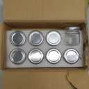 8 Pcs Glass 1.5 oz Mini Clear Honey Jars for Wedding Favor, Baby Shower, 45ml Small Glass Favor with Airtight Lids, Gift Jars, Sample Body Butter, Jam, Spices, Herbs, Candy (Black lid, Mini)