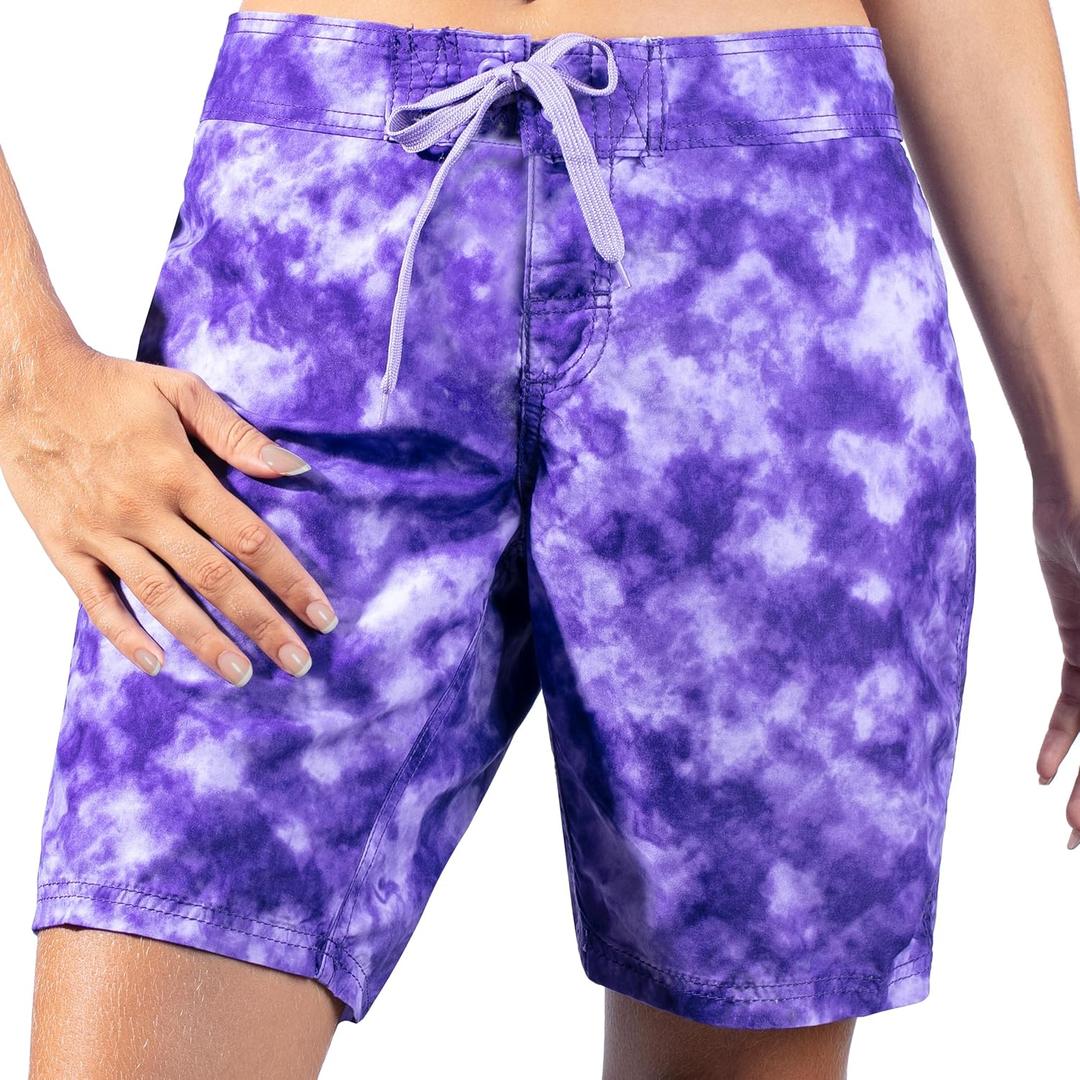 Kanu Surf Womens Marina UPF 50 Active Swim Board Short (Reg & Plus Sizes) (8, Sydney Purple)