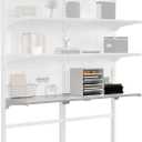 JWX Set of 2 White Shelves Suitable for Pegboard Standing Shelf Unit