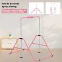 Gymnastics Bar for Kids, Adjustable Height Gymnastic Horizontal Bars with Mat, Folding Gymnastic Training Monkey Bars, Junior Expandable Training Kip Bar for Home