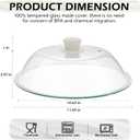 OEC Lighter Weight Tempered Glass Microwave Splatter Cover - 11.5 inch (Inner Diameter 10.6) - Heat-Resistant -Durable Glass Lid with Vent, Silicone Knob, Dishwasher Safe, 100% Food Grade - BPA Free