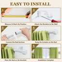 Curtain Rods for Windows 32-120 Inch, 1 Inch Adjustable White Curtain Rod Set with Brackets, Easy Install