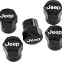 Jeep Logo Black Finish Valve Cap Covers  (Black B)