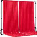 Red Backdrop Curtains 2 Panels-Wrinkle-Free Polyester Photography Drapes Party Photo Backgrounds for Wedding Christmas Photo Backdrops- 8 X10FT (Red), W4' x H10'