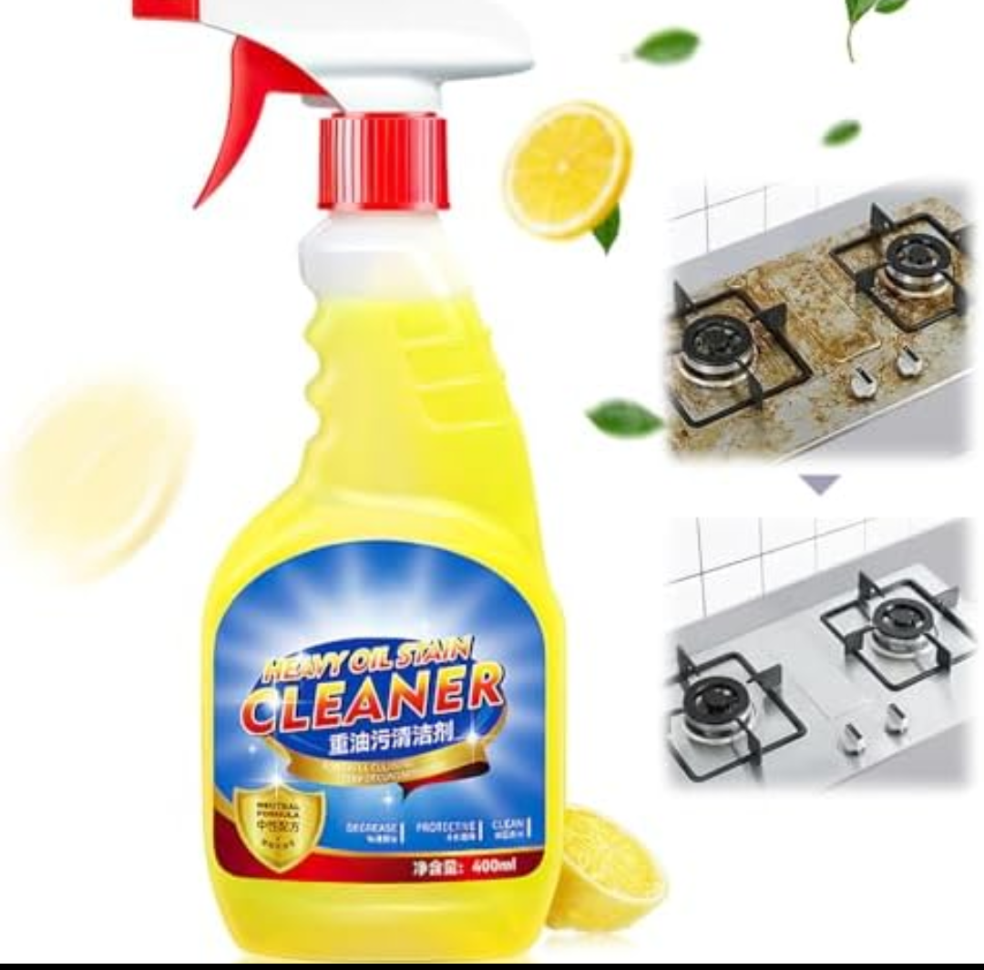 Yicengy All-Purpose Oil Stain Cleaner, Kitchen Oil Remover Degreaser Spray, Lemon Scent Cleaner, Degreaser Cleaner, Kitchen-Bathroom Cleaning Supplies, Household Essentials（13.5 OZ）2 Pack