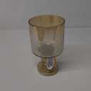 Deco 79 Glass Handmade Turned Style Pillar Hurricane Lamp with Faux Mercury Glass finish, 6" x 6" x 11", Brown (SMALL SIZE)