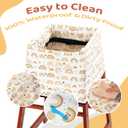 HOMBYS Waterproof Baby High Chair Cover for Restaurtant, Extra Thick & Soft Resuable Baby High Chair Cover for Protecting Wooden or Restaurant High Chair from Messy Meals and Dirty, Durable & Washable