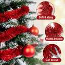 50 Feet Red Christmas Tinsel Garland, Metallic Foil Twist Garland Wall Hanging Tinsel Banner Backdrop for Parade Floats, Easter, Mother's Day, Wedding Party Decorations (2in x 50ft)