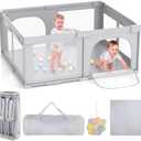 Joyibay Baby Playpen, 71x60 Foldable Playpen with Play Mat, Extra Large Baby Playard, Baby Activity Play Fence Kids Baby Play pen for Babies Toddlers 1-3 Indoor Outdoor