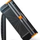 Evteck Paper Cutter 12 Inch Paper Trimmer Slider Crafting Scrapbooking Supplies for A4 Vinyl Photo Cardstock with Security Blade and Foldable Ruler (Black)