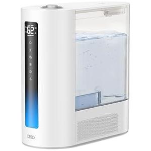 DREO 6L Humidifier Large Room, Warm & Cool Mist Humidifiers for Bedroom, 60H Runtime, 12H Timer, Top Fill, Humidity Indicator Light, Baby, Plants, Easy Clean, HM713