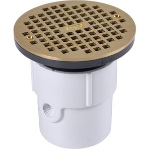 Oatey 3 in. or 4 in. PVC General Purpose Drain with 6 in. BR Grate