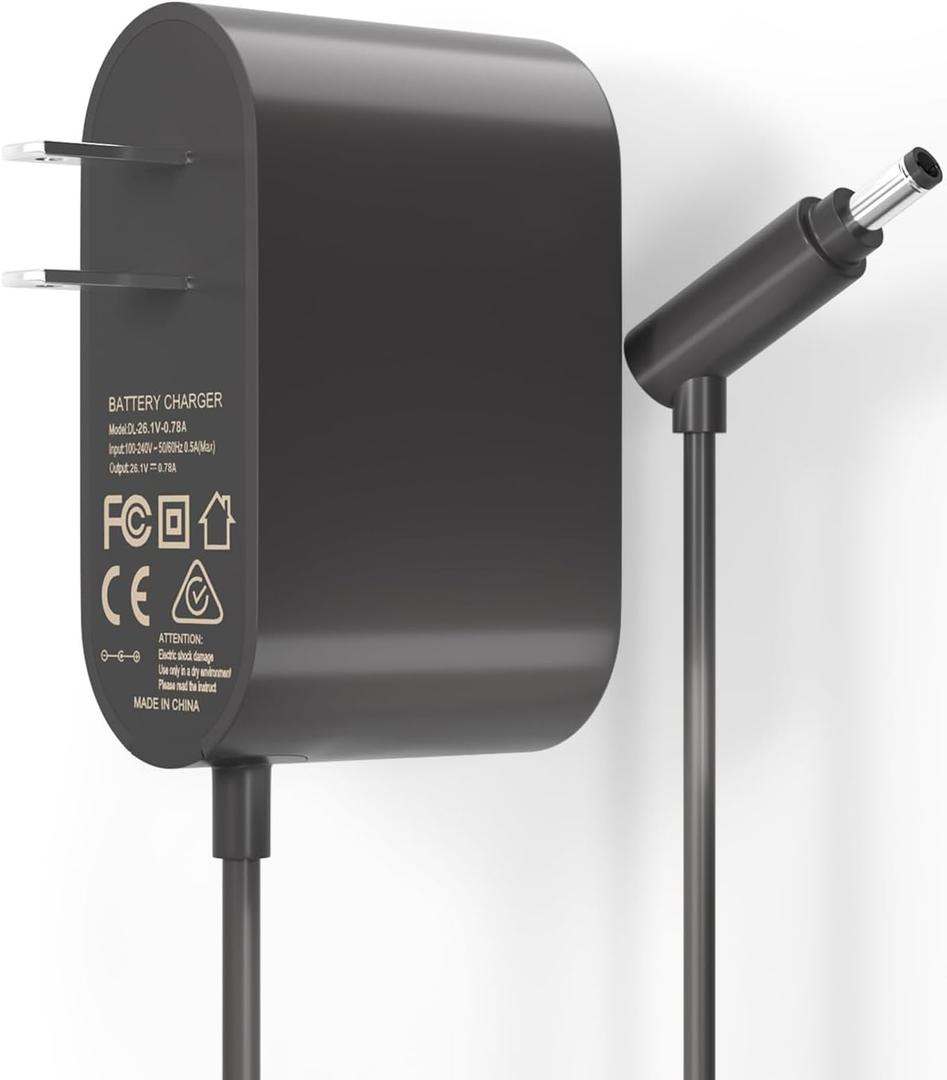 26.1V Cordless Vacuum Cleaner Charger Compatible with Dyson V8 V7 V6 SV04 SV03 DC59 DC58 DC62,Absolute Animal Motorhead Replacement for 26.1V 0.78A 967813-02 205720-02 209468-01 209568-01 AC Adapter