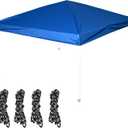 Straight Leg 10×10FT Pop-up Canopy Tent Replacement Top, Instant Canopy Top Cover with Rope (Blue)