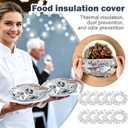 50PCS Reusable Aluminum Foil Food Covers,Aluminium Foil Elastic Food Bowl Storage Covers,Pop-Up Tin Foil Food Insulation Cover, Heat Shield Lids for Refrigerator Storage