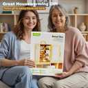 3-Tier Bread Box for Kitchen Countertop  Large Capacity Bread Storage for Homemade, Bamboo Farmhouse Counter Breadbox Organizer with Acrylic Window, Adjustable, Carry Handle