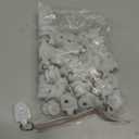 uxcell 50Pcs Curtain Track Rollers Curtain Rail Pulleys Runners Plastic Ceiling Gliders with Dual Wheel Roller for Window Tracks Carrier Accessories (White) (1.1 x 0.64 inch)