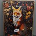 Framed Vintage Wall Art, Vintage Dark Academia Fox Paintings Wall Decor, Woodland Animal Canvas Wall Art Prints Wildlife Botanical Floral Pictures Boho Artwork for Bedroom Living Room 16x24in