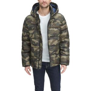 Tommy Hilfiger Men's Hooded Puffer Jacket (Standard and Big & Tall) (X-Large, New Camo)