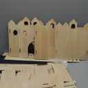 Guinea Pig Hideout House, Advanced Wooden Hamster House with Climbing Ladder & Multi-Holes, Bunny Castle Tower Toy for Guinea Pig Chinchilla Gerbil Hedgehog Small Animal House Habitat Hut