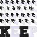 104 Pcs Chenille Letters Patches Iron on Large 3.2 H x 2.4 W College Letters Patches Embroidered Trimmed Preppy Alphabet for Clothing Repairing (Pure Black White)