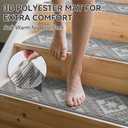 YDKGL 15PC Stair Treads Non-Slip Washable Peel and Stick Stair Treads for Wooden Steps Indoor Reusable Stair Carpet Treads Adhesive Stair-Runner Rugs for Kids and Dogs Elder8"x30"Gray