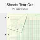 Adams Analysis Pad, 8 1/2" x 11", 100 Pages (50 Sheets), 6 Columns, Green
