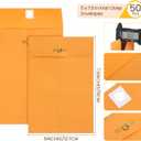 Teling 50 Pcs 5 x 7.5 Manilla Envelopes Clasp Kraft Catalog with Closure for Storing Mailing 28 lb Kraft Envelope Paper for Office Document School Business Home (Yellow)