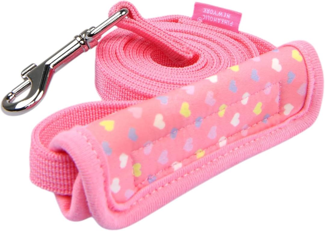 Pinkaholic New York Mabel Dog Leash Heart Pattern for Small Dog, Pink, Medium