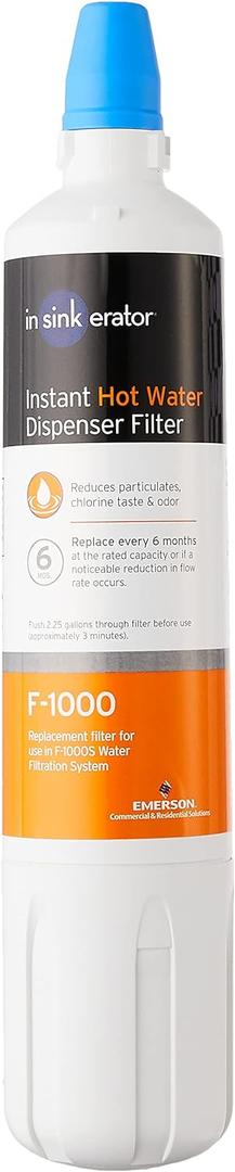 INSINKERATOR F-1000 Under Sink Water Filter Replacement Cartridge for INSINKERATOR Water Filtration System, Chlorine Filter, White