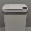 iTouchless 15 Liter / 4 Gal Sensor Bathroom Trash Can with Lid and AbsorbX Odor Filter, White Stainless Steel Small Waste Basket, Includes Air Freshener Fragrance Pack, Home Office Bedroom Livingroom