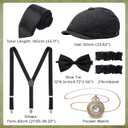 YESSA 1920s Mens Costume,Roaring 20s Costumes for Men,Gatsby Costume Men,1920s Mens Outfit Hat Vest Pocket Watch Tie