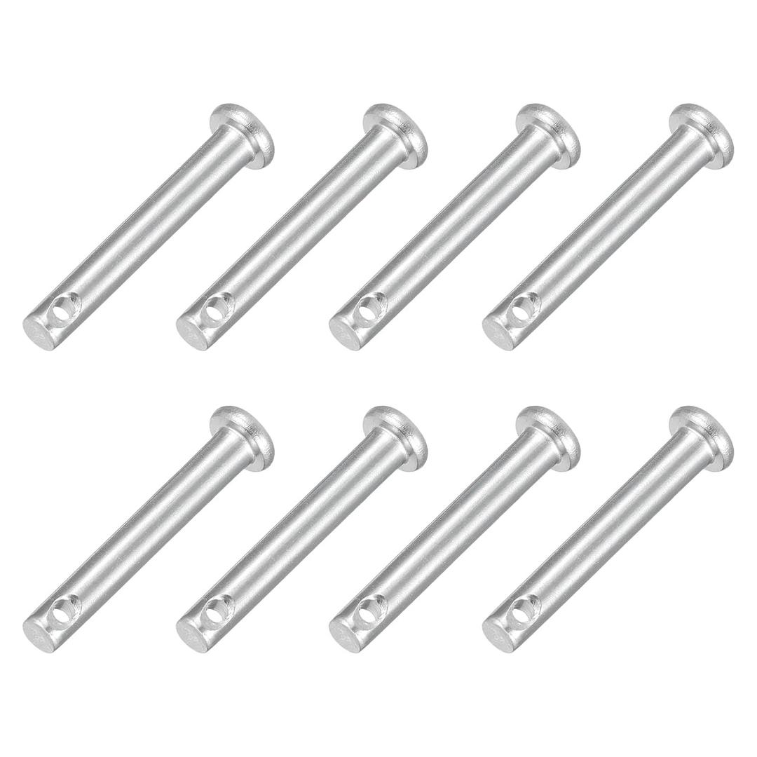uxcell 8Pcs 5/32" x 1" Single Hole Clevis Pins, 304 Stainless Steel Flat Head Clevis Pins Hitch Pin for Trailer Latch, Mechanics Repair, Furniture Installation, Industrial Equipment