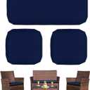 Patio Cushion Covers for Patio Conversation Set 4-Piece, Outdoor Seat Cushions Replacement Covers for Patio Furniture Set Wicker, Backyard Porch Garden Poolside Balcony Sets, Blue, 38x19x2,19x19x2