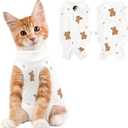 Cat Recovery Suit Female, Breathable Cat Onesie After Surgery Female for Abdominal Wounds or Skin Diseases, Surgery Recovery Suit Kitten Onesie After Spay Wear Anti Licking, S 