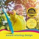 RADIUS Children's Toothbrush, Totz Brush, Extra Soft Bristles, Green/Coral/Yellow, BPA Free & ADA Accepted, Designed for Delicate Teeth & Gums for Children 18 Months & Up, Pack of 3