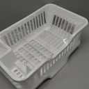 2-Piece Plastic Dish Drying Rack, Heavy Duty Sink Set Dish Rack, White Large Drainer with Attached Drainboard Utensil Cup Holders for Home Kitchen Counter Top Organizers