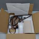 Innqoo Brown Side Table Lamp with USB Port and Outlet, Dimmable Nightstand Bedside Lamps with Linen Lampshade, Desk Lamp for Bedroom, Living Room, Guest Room, Home Office, LED Bulb Included