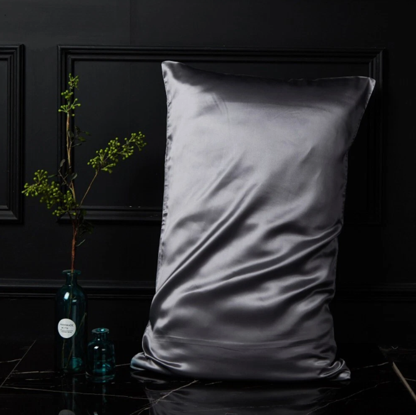 Single Silk Large Pillow Case 17x24" Grey