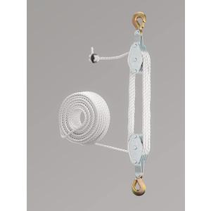 Block and Tackle Pulley System for Lifting Objects - SoB 4000LB Breaking Strength with 65 Feet of 3/8" Rope - 7:1 Lifting Power - Heavy Duty Rope Hoist Pulley System for Garage Warehouse Construction