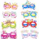 TOYMYTOY Happy Birthday Glasses Paper Party Eyeglasses Frames Novelty Decoration Photo-Booth Prop Party Supplies,12pcs