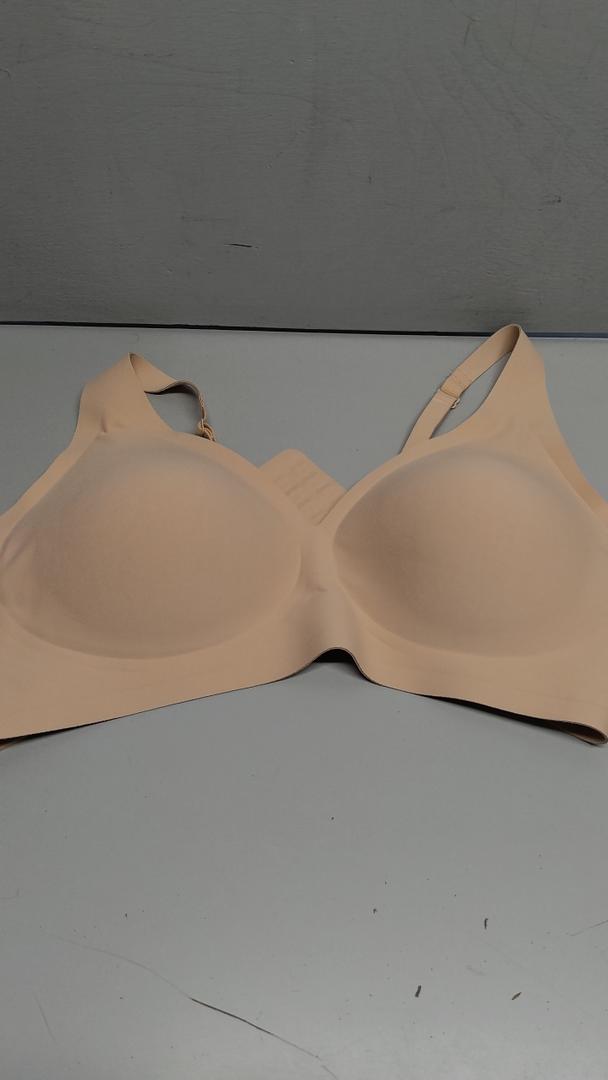 Jelly Bras for Women No Underwire Seamless Push Up Comfortable Tshirt Everyday Deep V Bra with Support and Lift 3XL