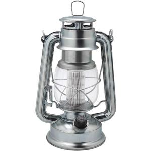 YAKii LED Vintage Lantern Metal Hanging Hurricane 12 LED Dimmer Switch Cold White Battery Operated Power Outage Indoor Camping Lighting Outdoor Brooklyn Decoration(Silver)