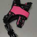PHOEPET Reflective Dog Harness No Pull Large Breed Vest with 2 Metal Leash Attachment Hooks(L, Pink)
